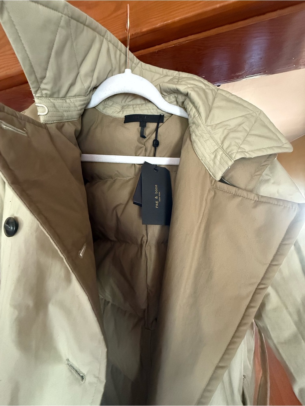 rag & bone Light Khaki Down Coat Reversible